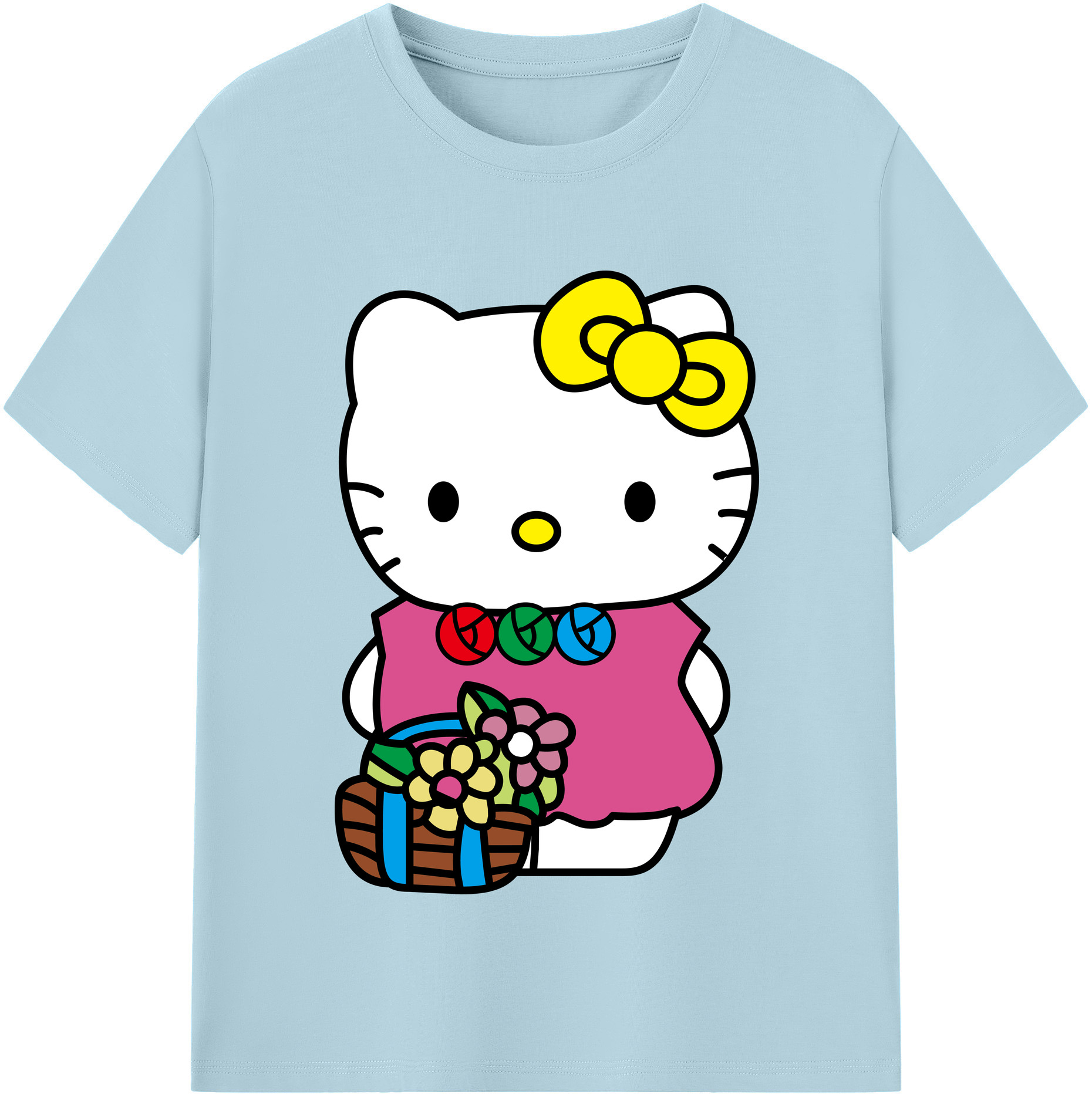 （画像用） Hello Kitty ハローキティ 綿100％半袖Tシャツ（フロントプリント）